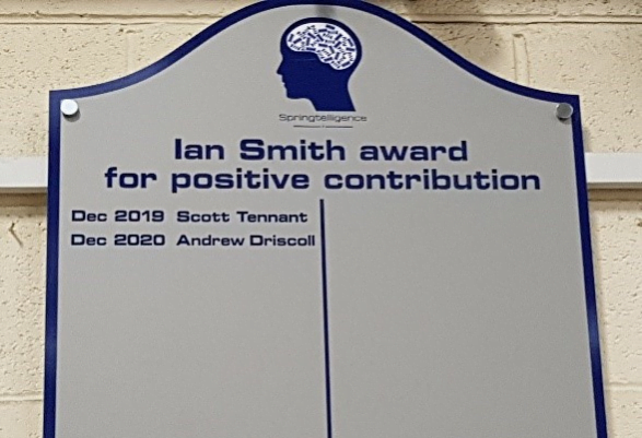 Ian Smith Award For Andy